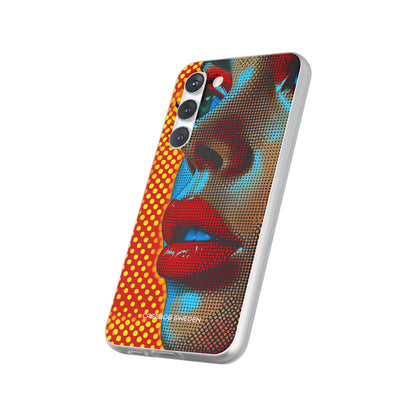 Yellow Red Pop Art Portrait - Flexi Samsung S23 Phone Case