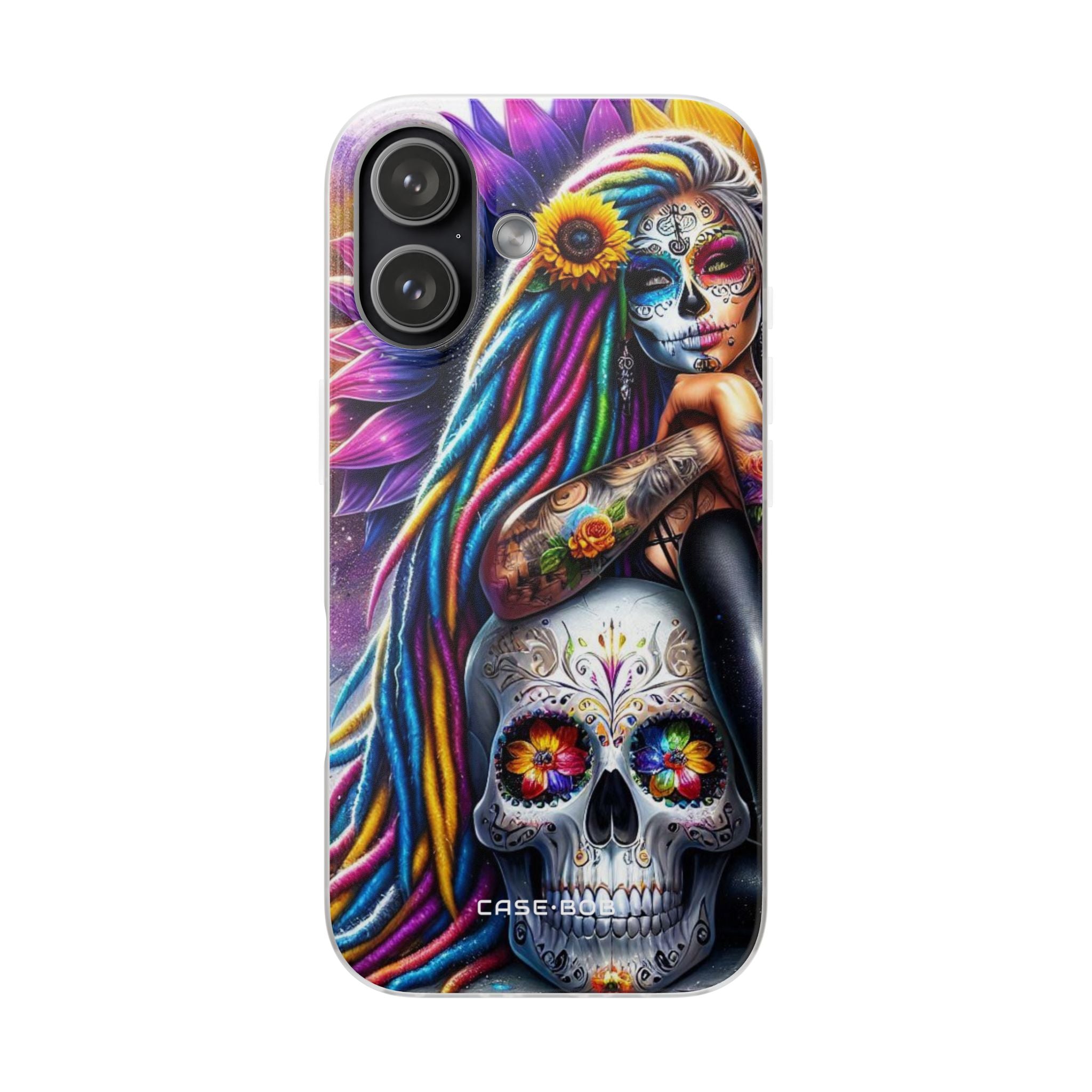 Sunflower Skull Glow iPhone 17 Case - Soft