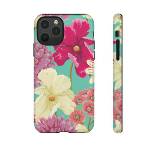 Colorful flowers in watercolor iPhone case (Protective) - Protective Phone Case