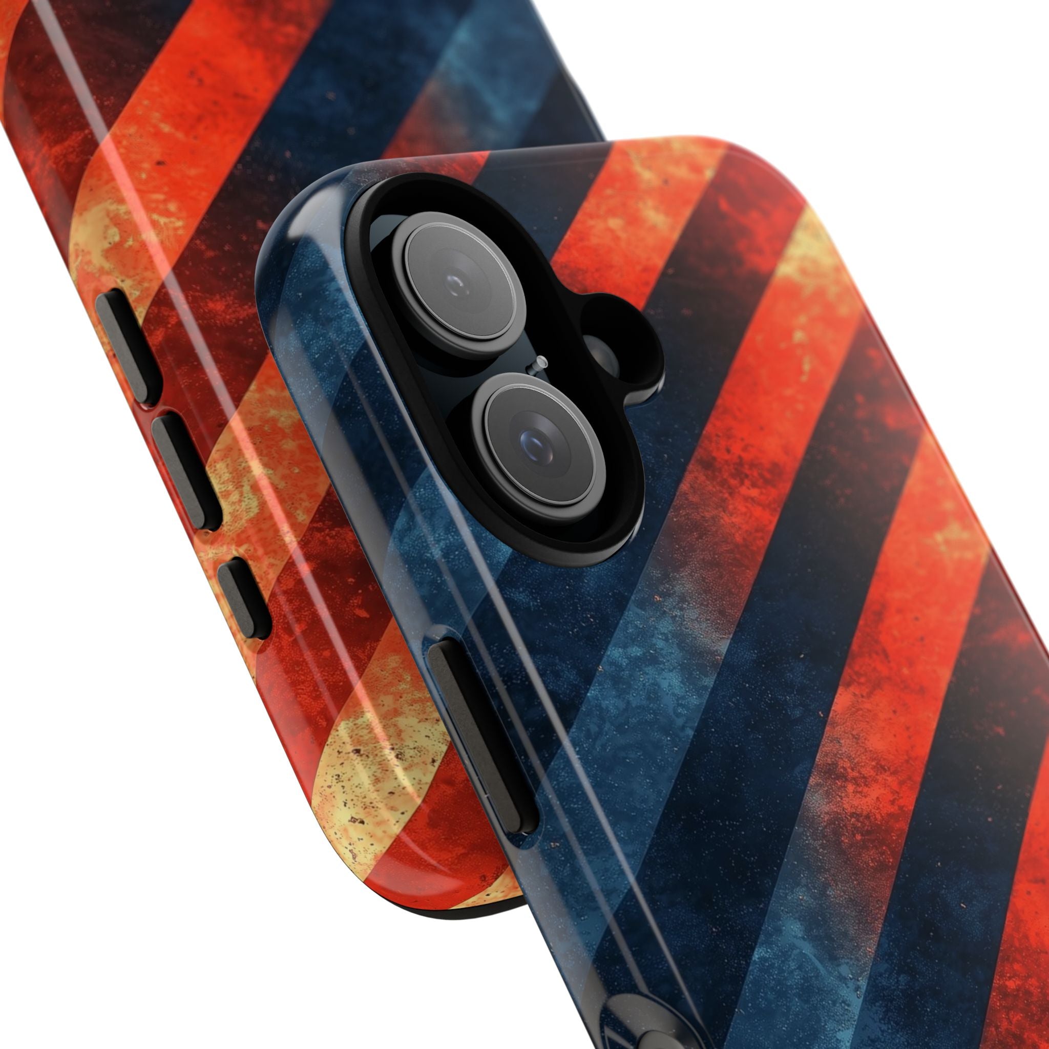 Diagonal Stripes Blaze iPhone 16 Plus Case - Tough