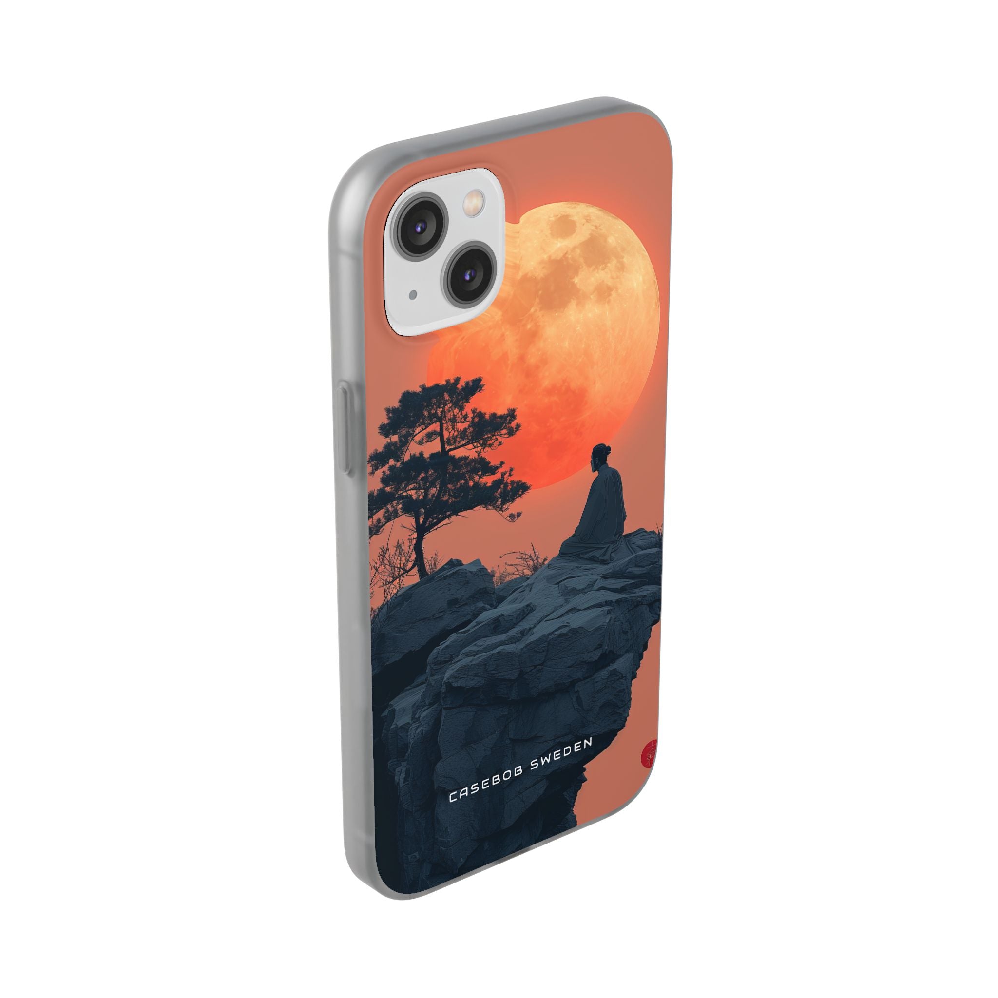 Zen Tranquility Under a Red Moon iPhone 14 - Flexi Phone Case