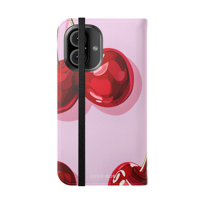 Glanzende Cherry Glow - iPhone 16 Case - Portemonnee