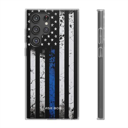Blue Stripe Flag Samsung S22 Ultra Case - Soft