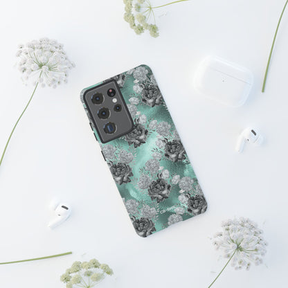 Teal Floral Elegance - Samsung Case