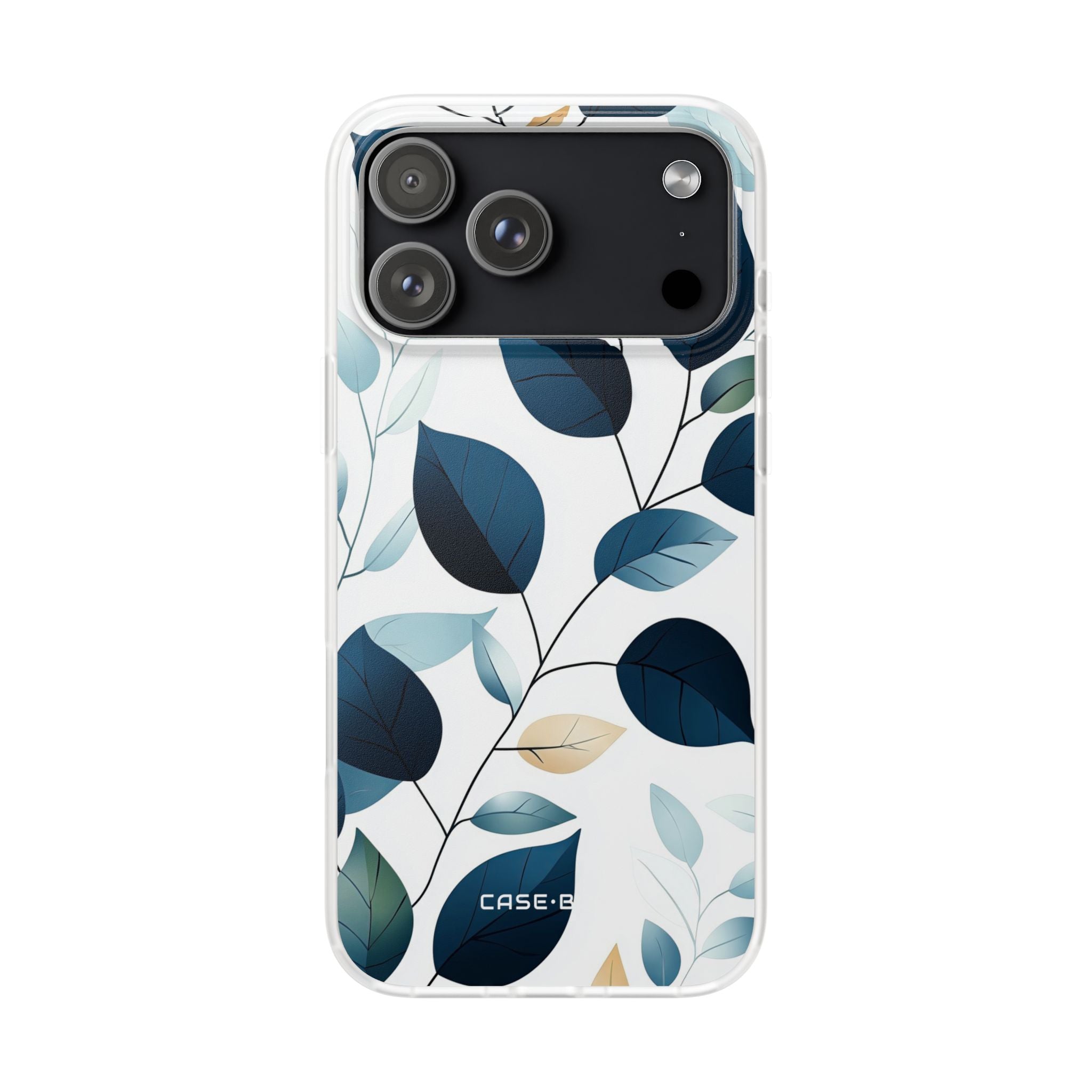 Navy Leaf Veins iPhone 17 Pro MaxCase - Soft
