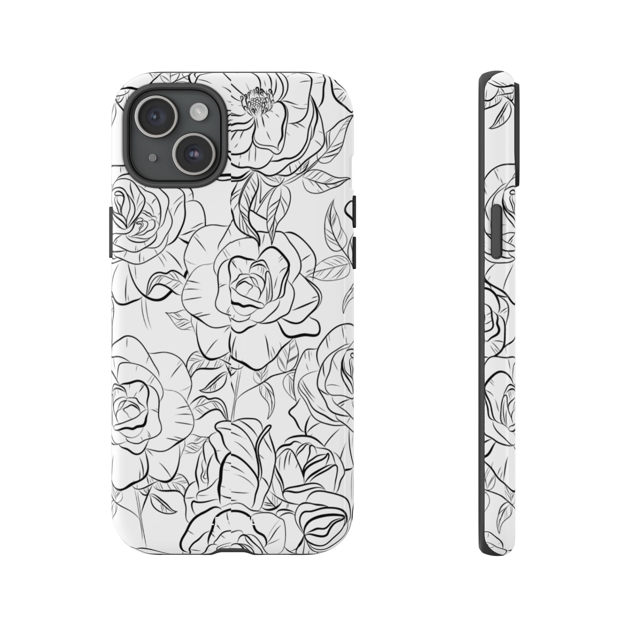 Intricate Rose Sketches - iPhone Case