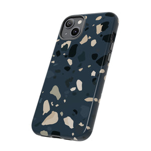 Dark Blue Terrazzo - Protective Phone Case