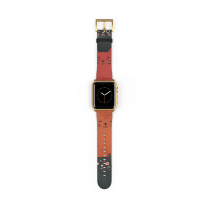 Cat Columns Orange - Watch Band