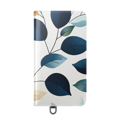 Navy Leaf Veins - Samsung S24 Case - Wallet