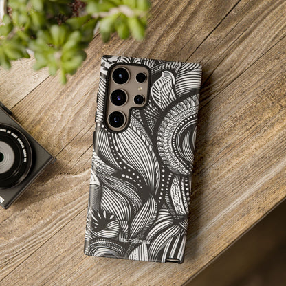 Fluid Monochrome: Intricate Patterns - For Samsung S24