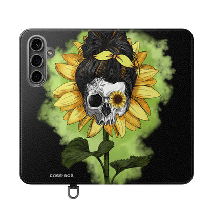 Skull Sunflower - Samsung S24 Plus Case - Wallet