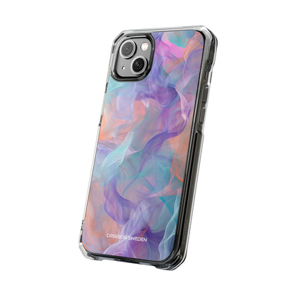 Dreamy Teal Flow - Clear Impact iPhone 14 Phone Case