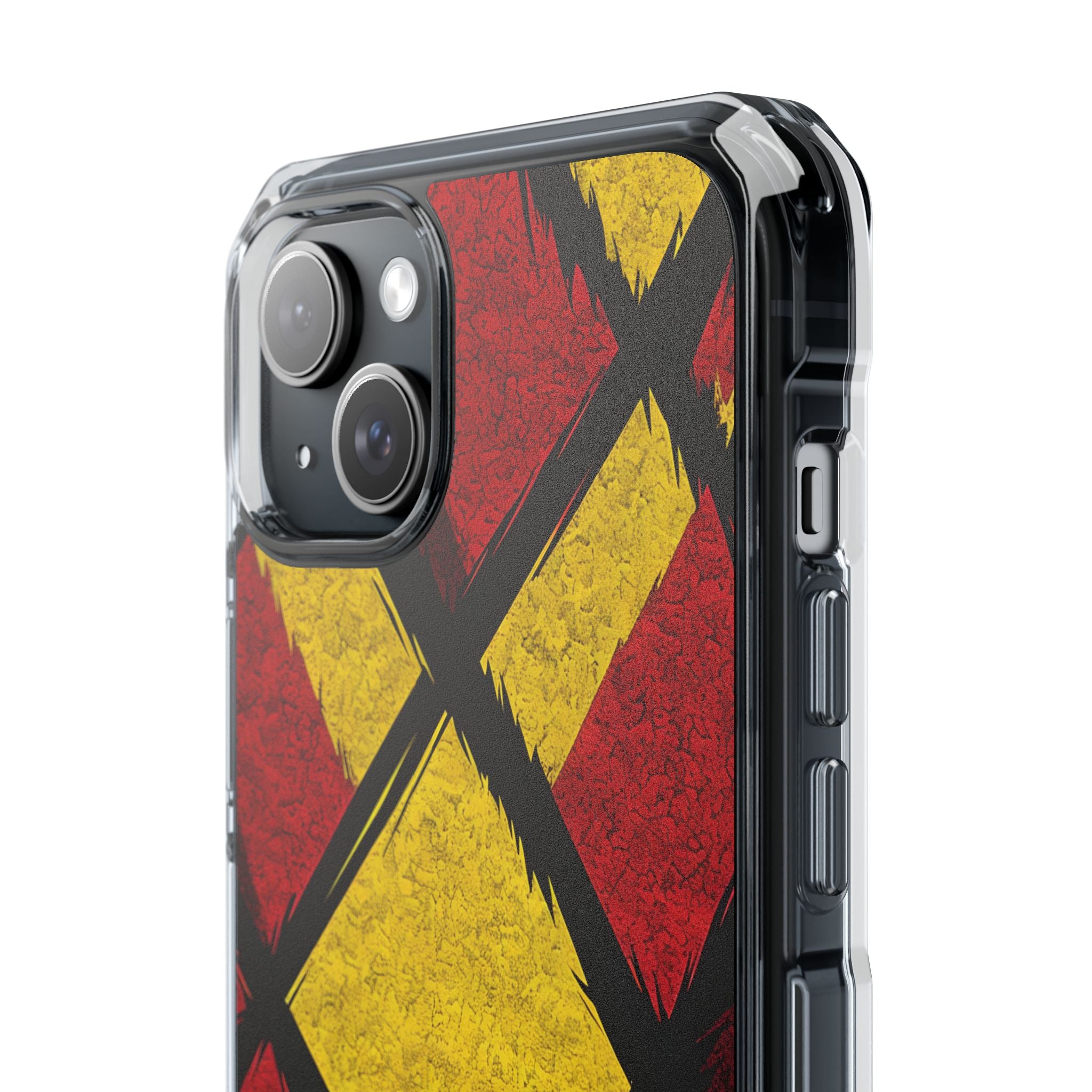 Cracked Diamond Grid iPhone 15 Plus Case - Impact