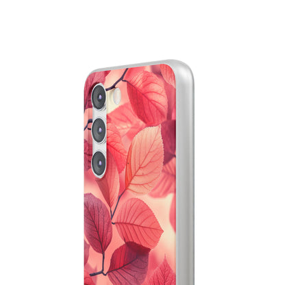 Elegant Pink Leaves Samsung S23 - Flexi Phone Case