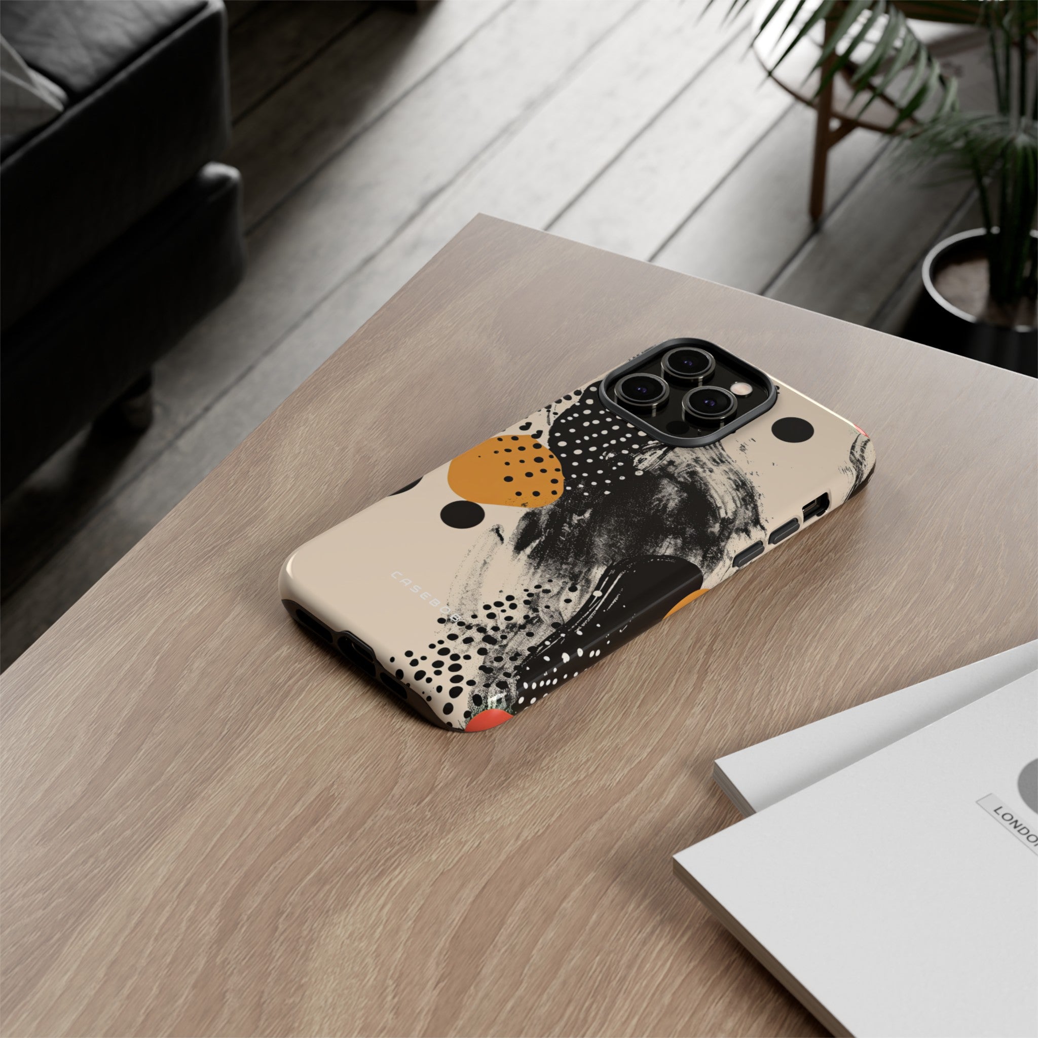 Black Dot Elegance - Protective Phone Case