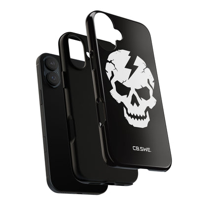 Minimalist White Skull Lightning Bolt Icon iPhone 16 - Tough