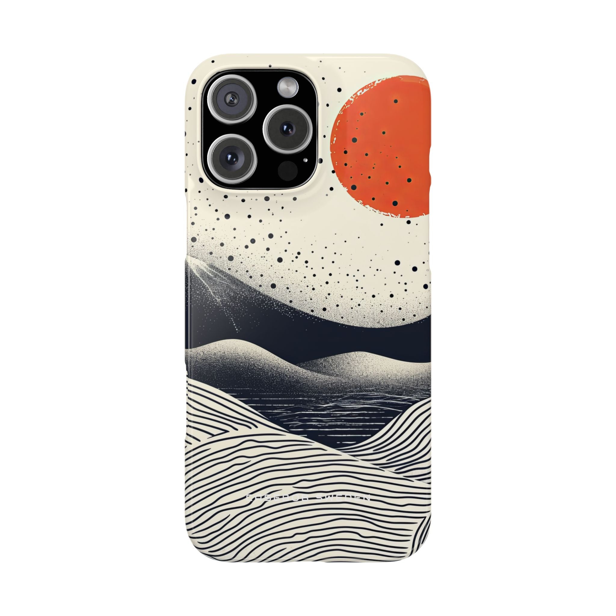 Red Sun Over Flowing Horizons iPhone 16 - Slim Phone Case