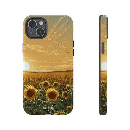 Sunflowers Embrace Sunset - iPhone Case