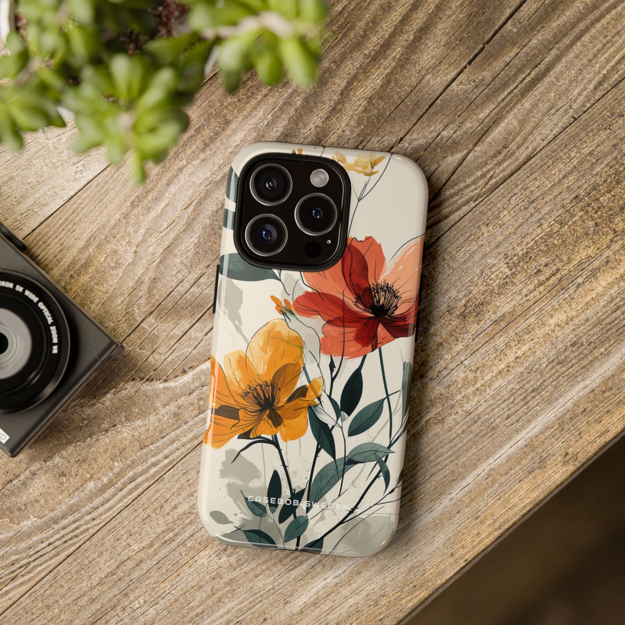 Elegant Floral Harmony iPhone 16 - Tough Phone Case