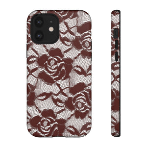 Rote Spitze Gothic Blume - Schutzhülle für Handy