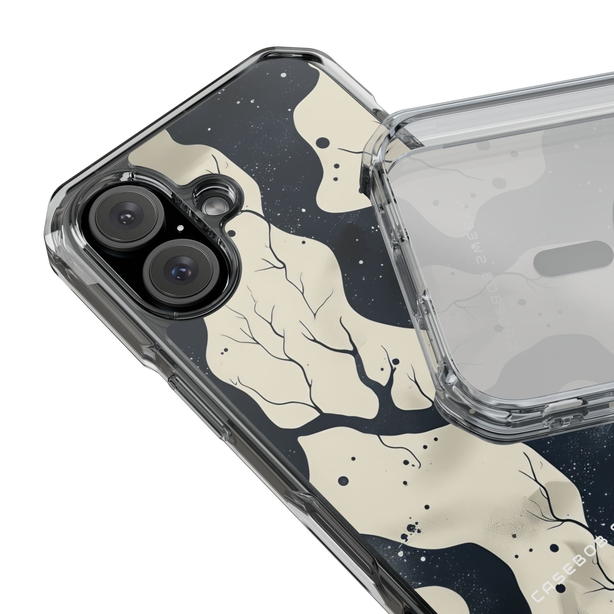 Organic Fluid Silhouettes with Cosmic Depth iPhone 16 - Clear Impact Phone Case