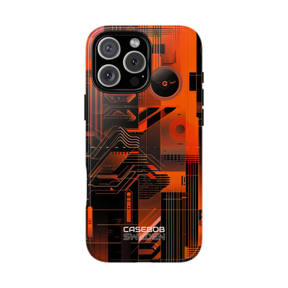 Orange Circuit Dreams iPhone 16 - Tough