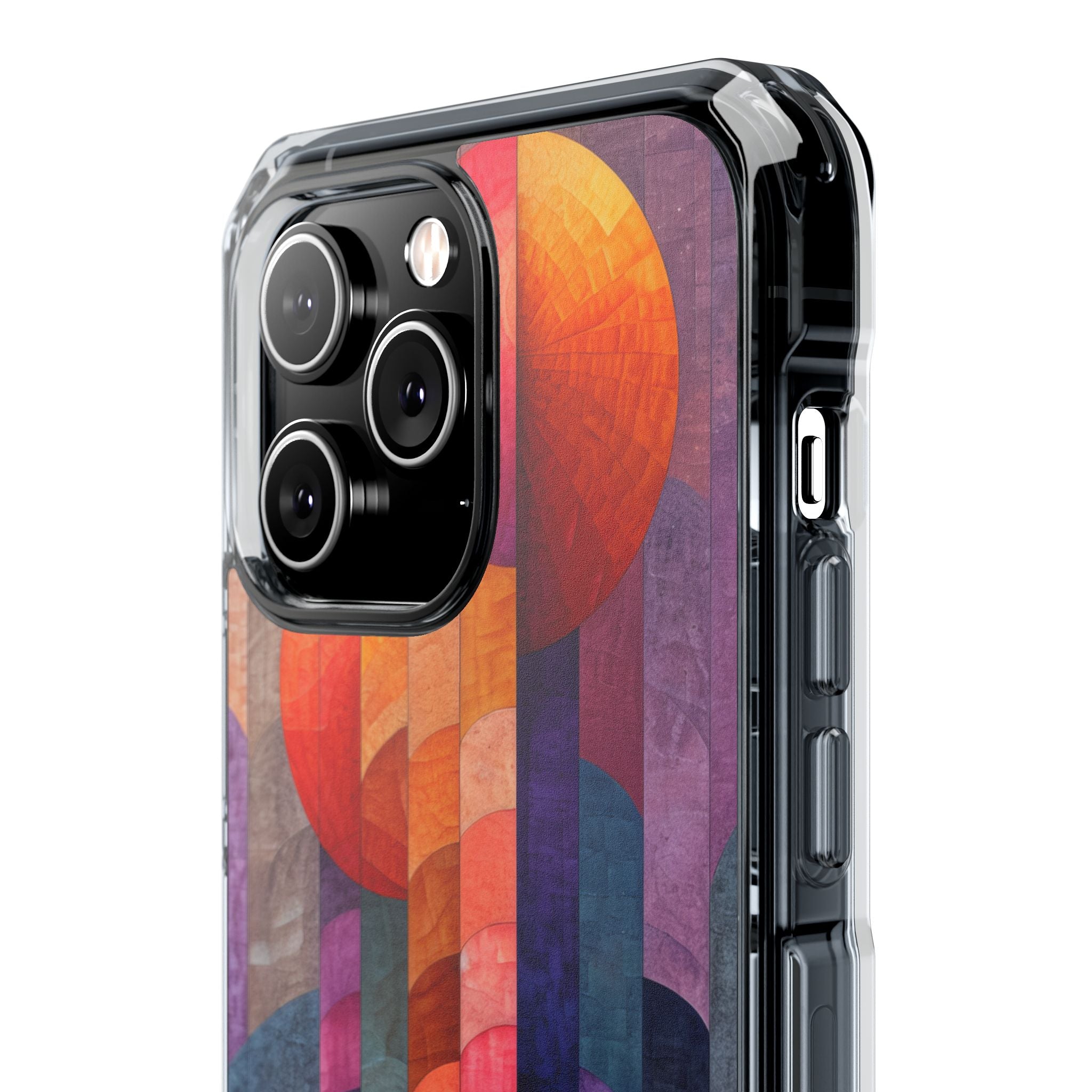 Purple Orange Abstract - Clear Impact iPhone 14 Phone Case