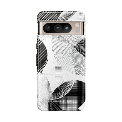 Geometric Monochrome Flow Google Pixel 8 - Tough Phone Case