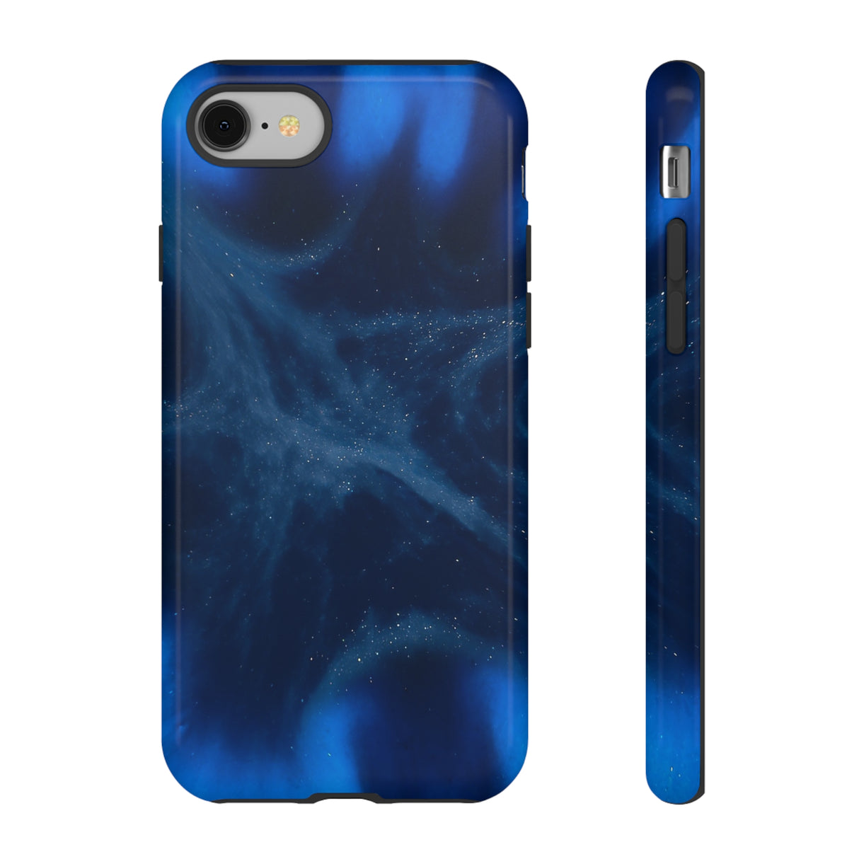 Blue Space Ink Art iPhone Case (Protective) iPhone 8 Glossy Phone Case