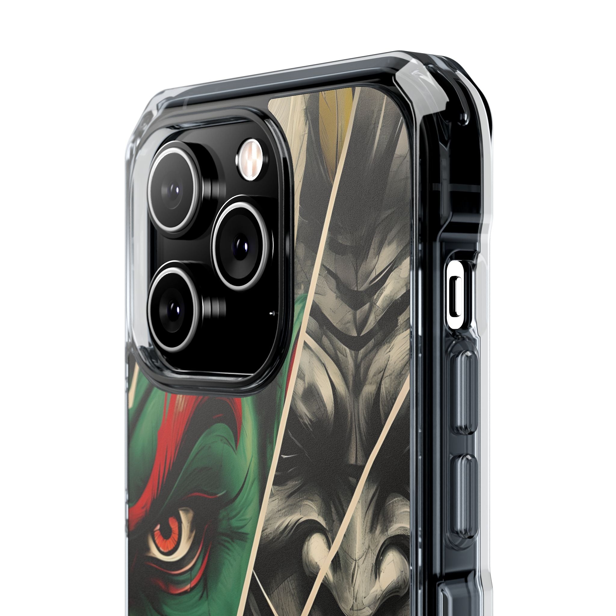 Striking Japanese Mask Art Vivid Colors iPhone 14 - Impact Clear+