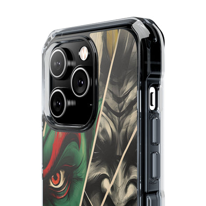 Striking Japanese Mask Art Vivid Colors iPhone 14 - Impact Clear+