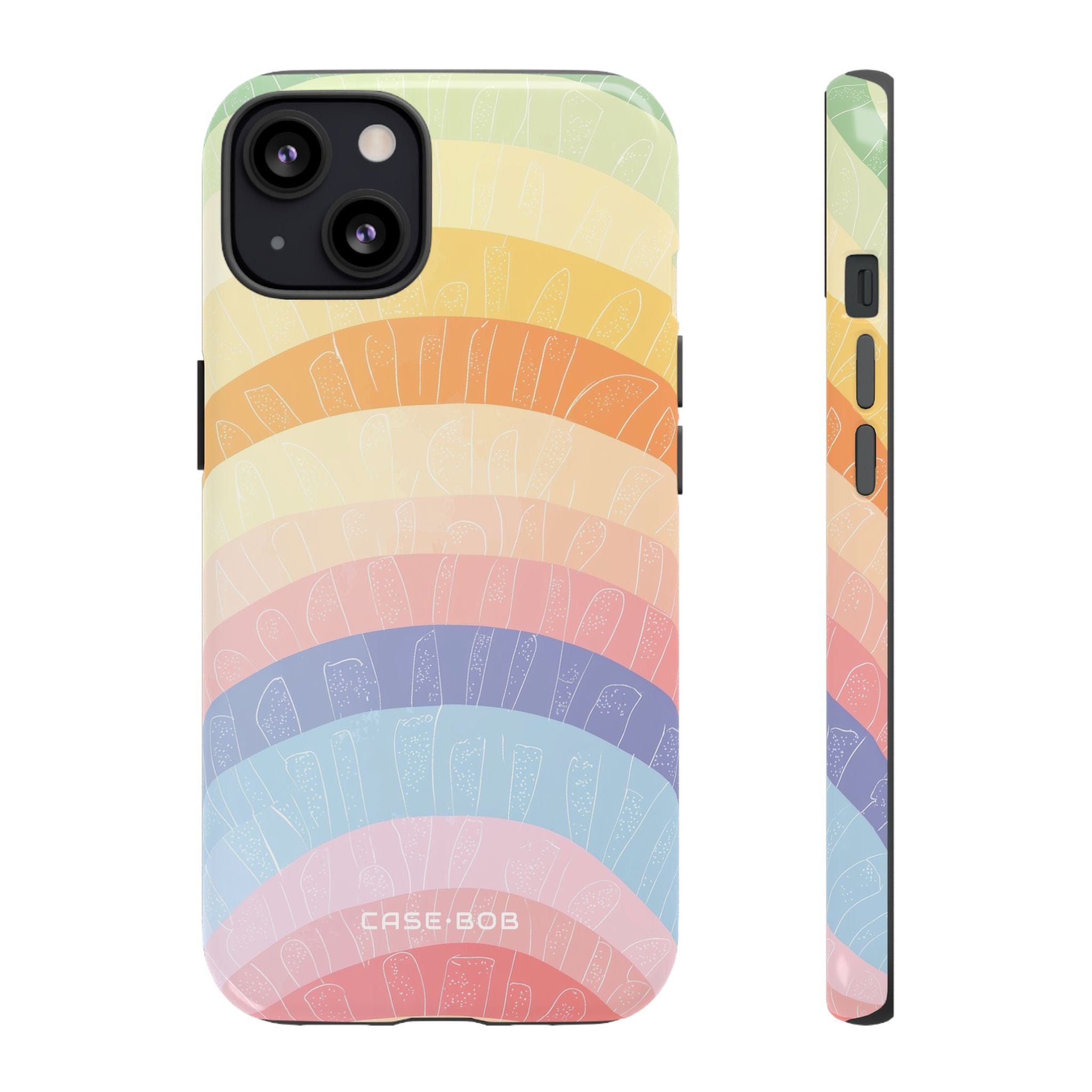 Pastel Rainbow Bands iPhone 13 Case - Tough