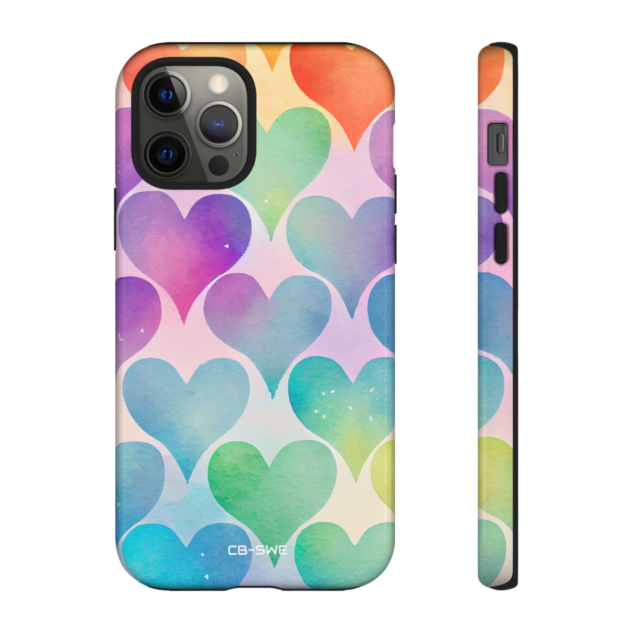 Watercolor Heart Symphony - iPhone Case