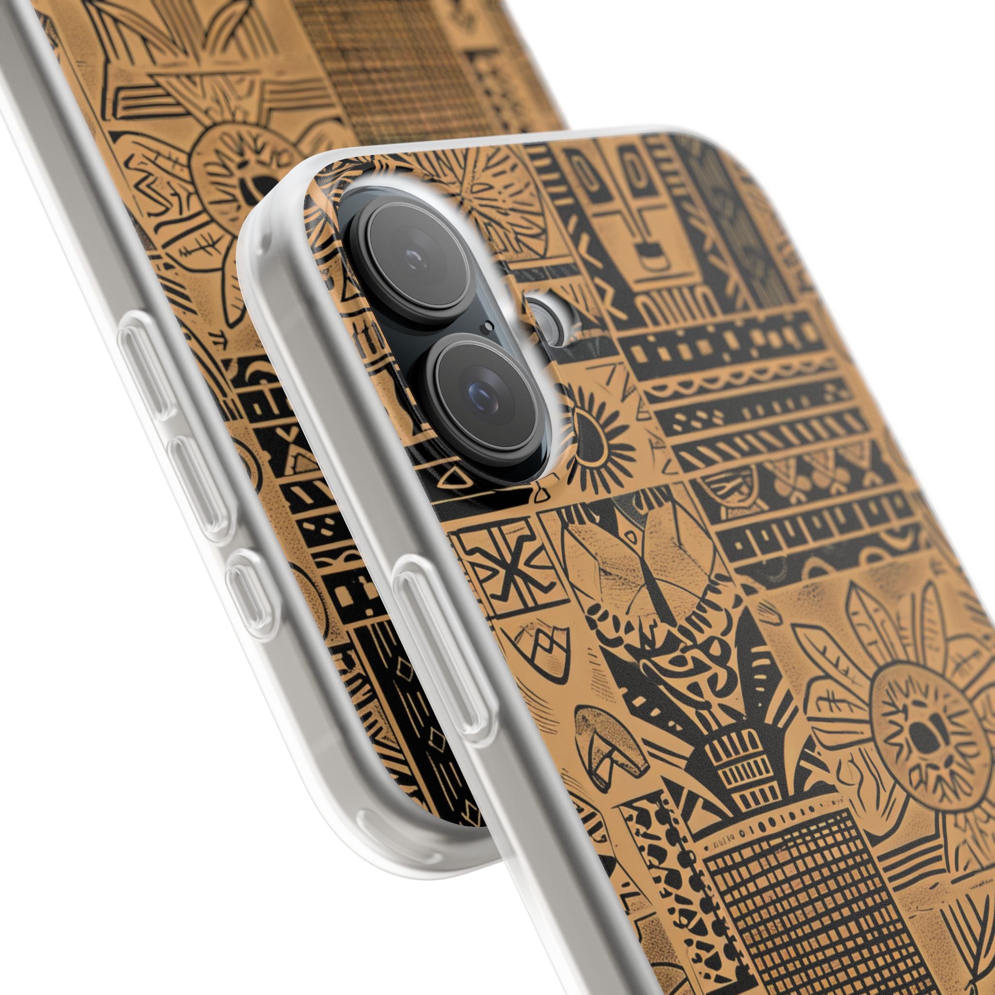 Tribal Faces iPhone 16 Plus Case - Soft