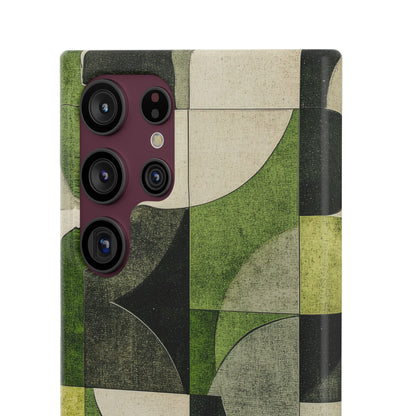 Green Geometric Harmony - Slim Samsung S22 Phone Case