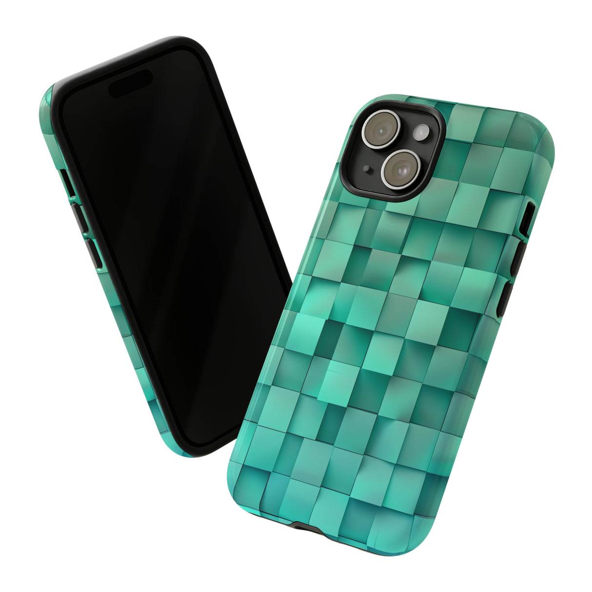 Teal Tranquility: Square Gradient - Protective Phone Case