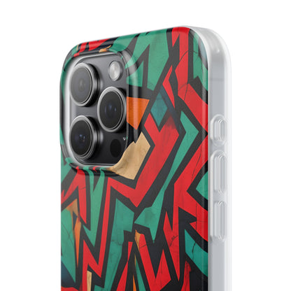 Crimson Zigzag iPhone 15 Pro Max Case - Soft