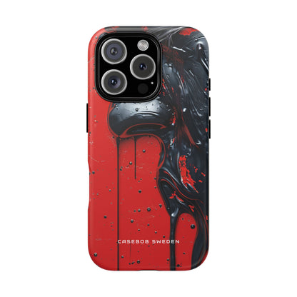 Textured Crimson Bloom iPhone 16 - Tough Phone Case