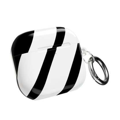 Diagonal Stripes BlackWhite - AirPods Case