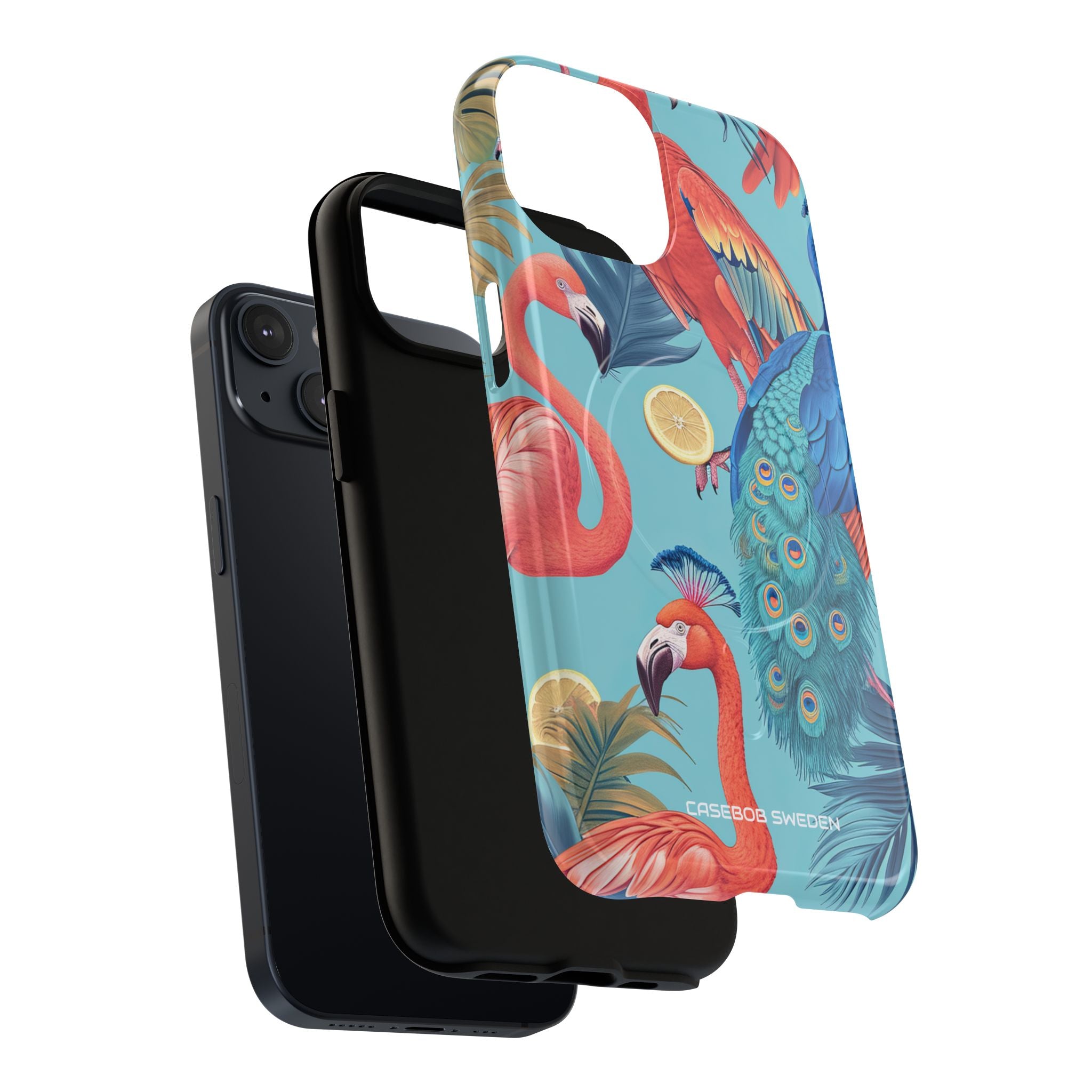 Tropical Flamingo Bliss - Tough + MagSafe® iPhone 14 Phone Case