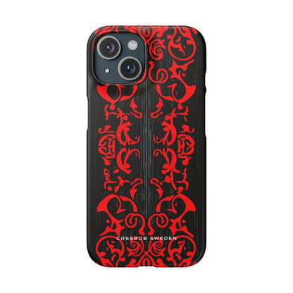 Gothic Crimson Symmetry iPhone 15 - Slim Phone Case