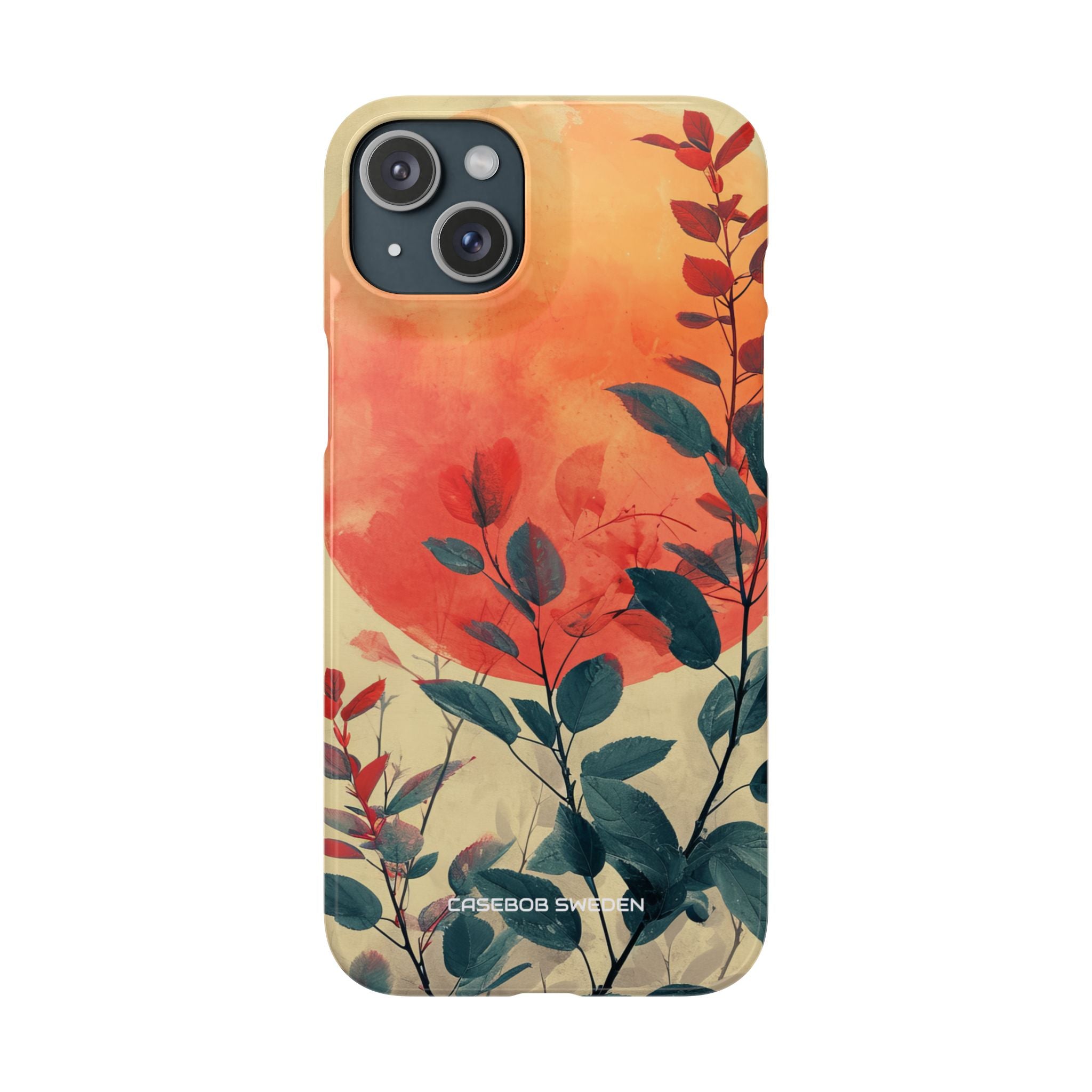 Orange Sun Harmony - Slim iPhone 15 Phone Case