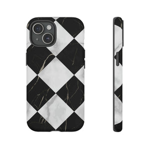 Check Marble - Protective Phone Case