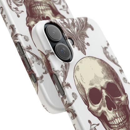 Gothic Skulls and Ornate Foliage iPhone 16 - Slim Phone Case