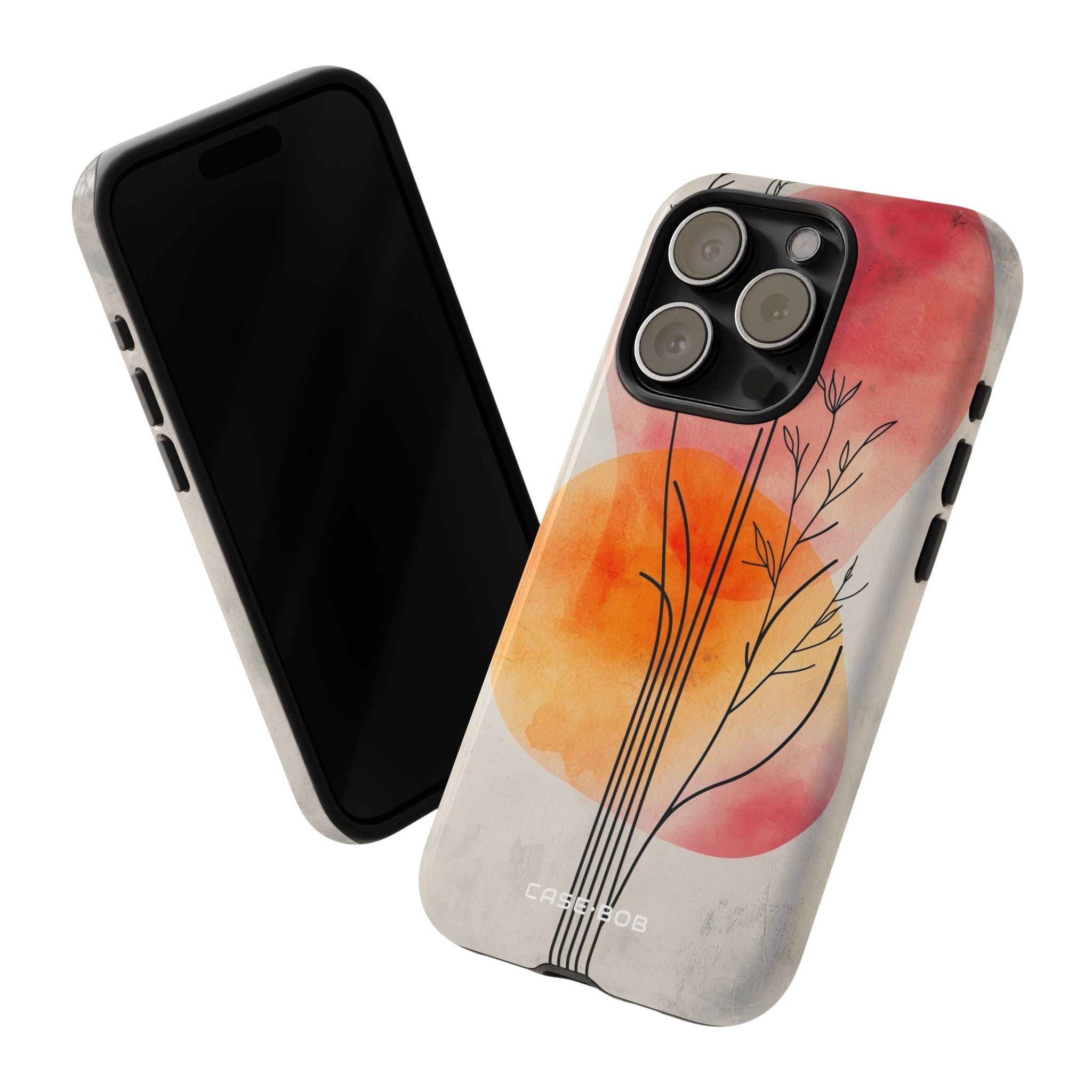 Curved Stem Sunset iPhone 15 Pro Case - Tough