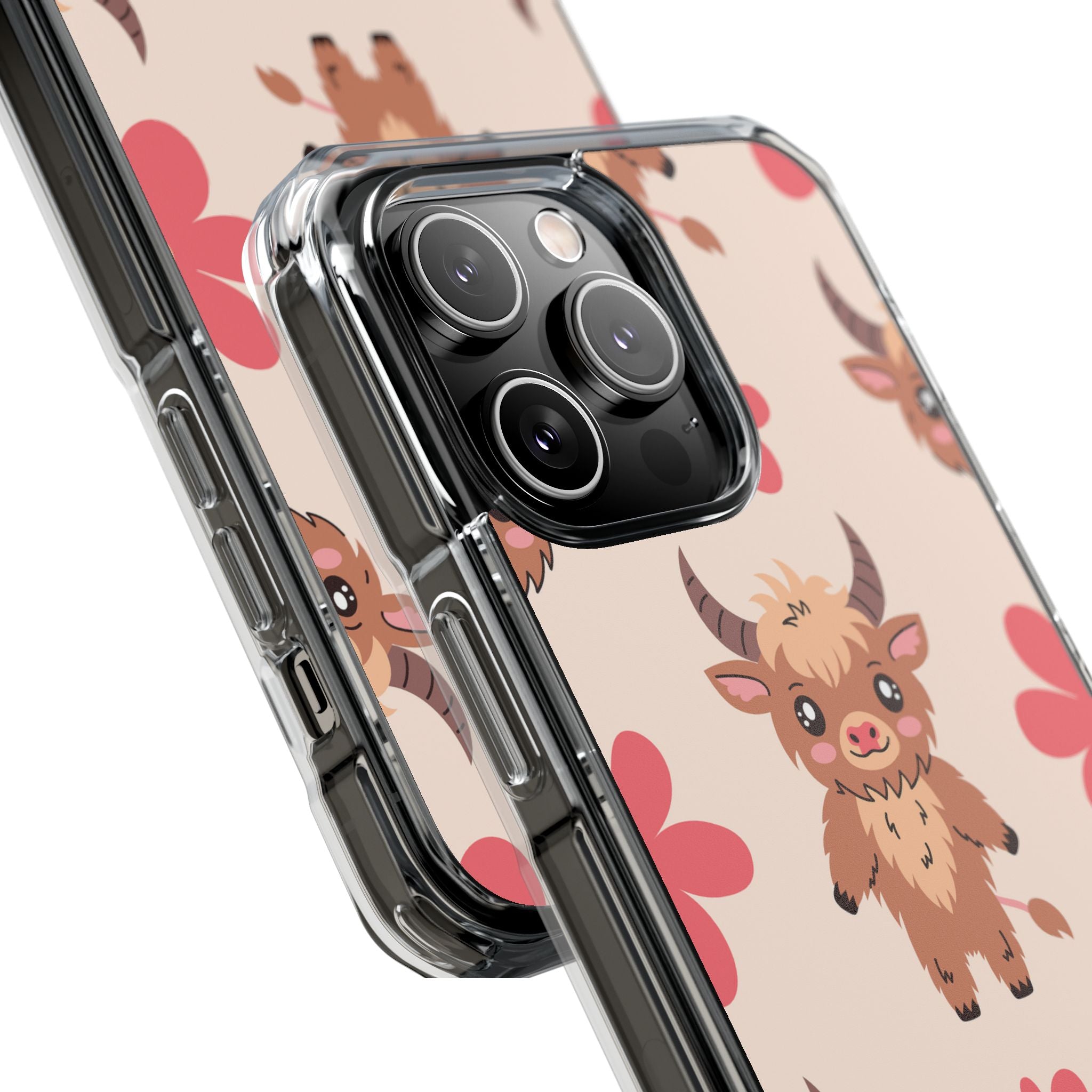 Cute Cattle & Flowers iPhone Case - Impact