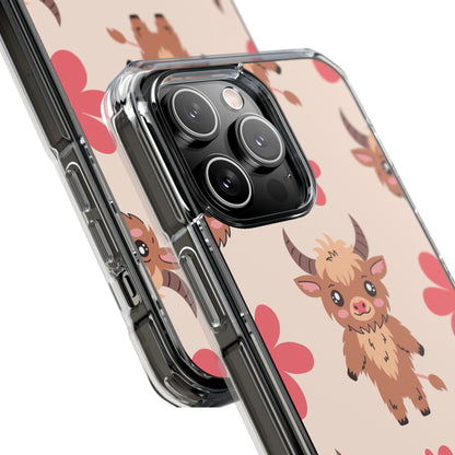 Cute Cattle & Flowers iPhone Case - Impact