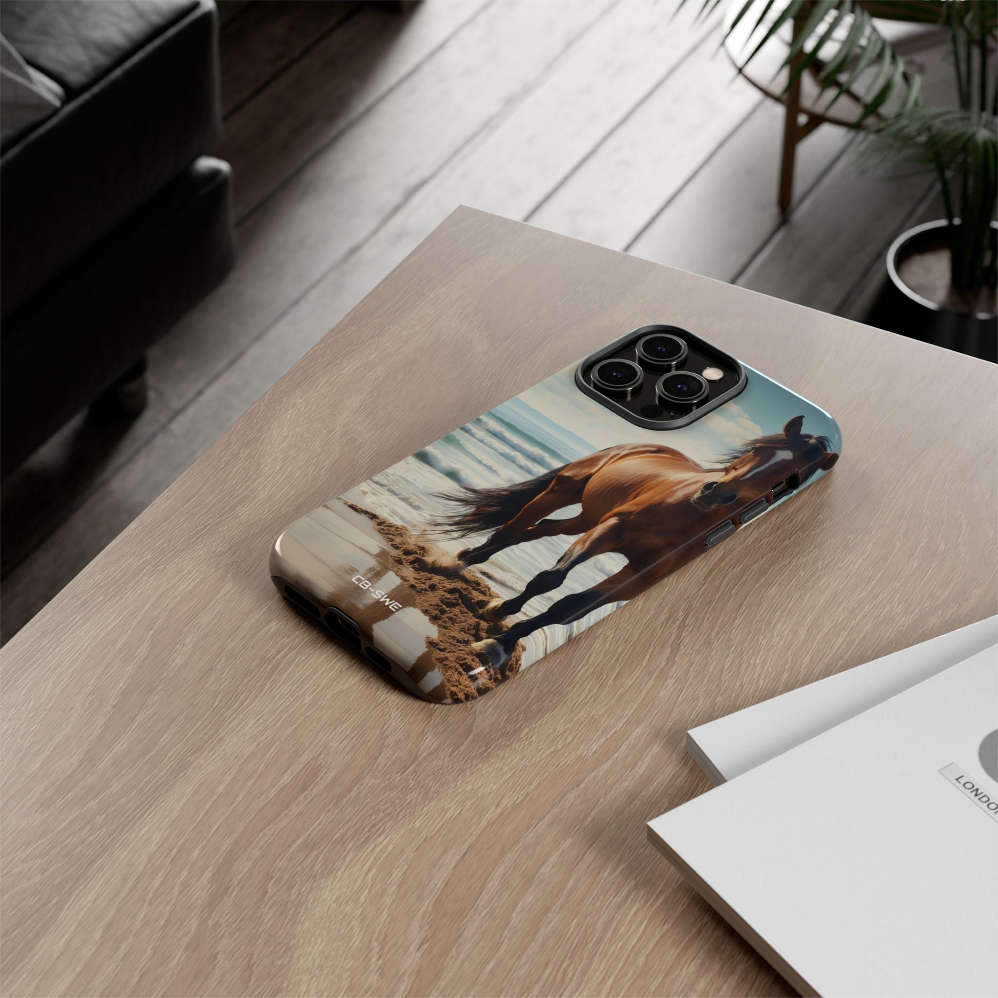 Horse Gallops Shoreline - iPhone Case