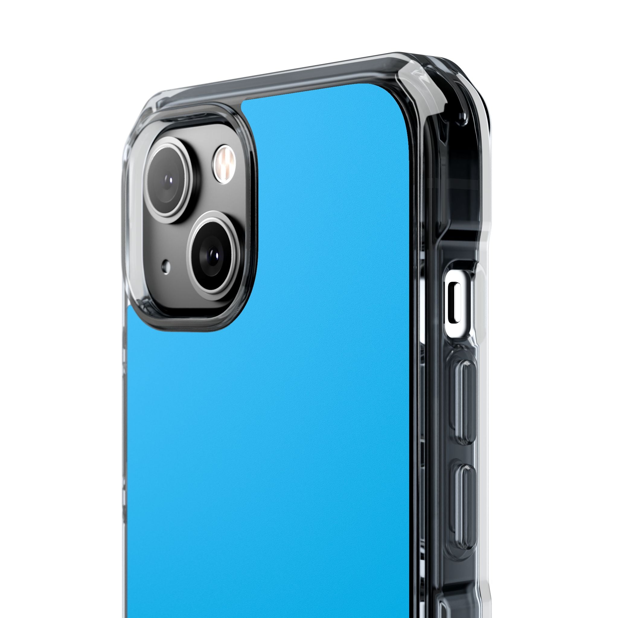 Deep Sky Blue - Clear Impact Case for iPhone