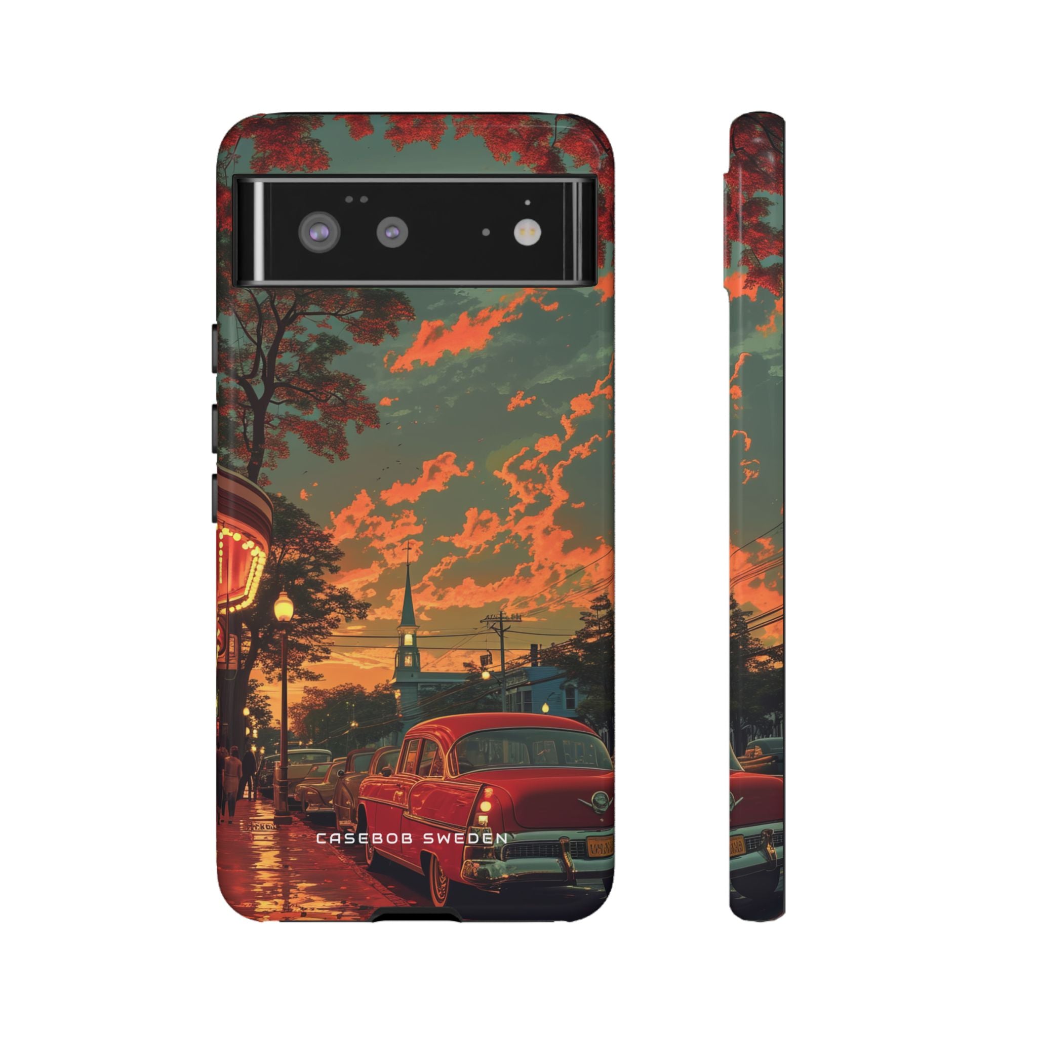 Mid-Century Nostalgia Streetscape Google Pixel 6 - Tough Phone Case